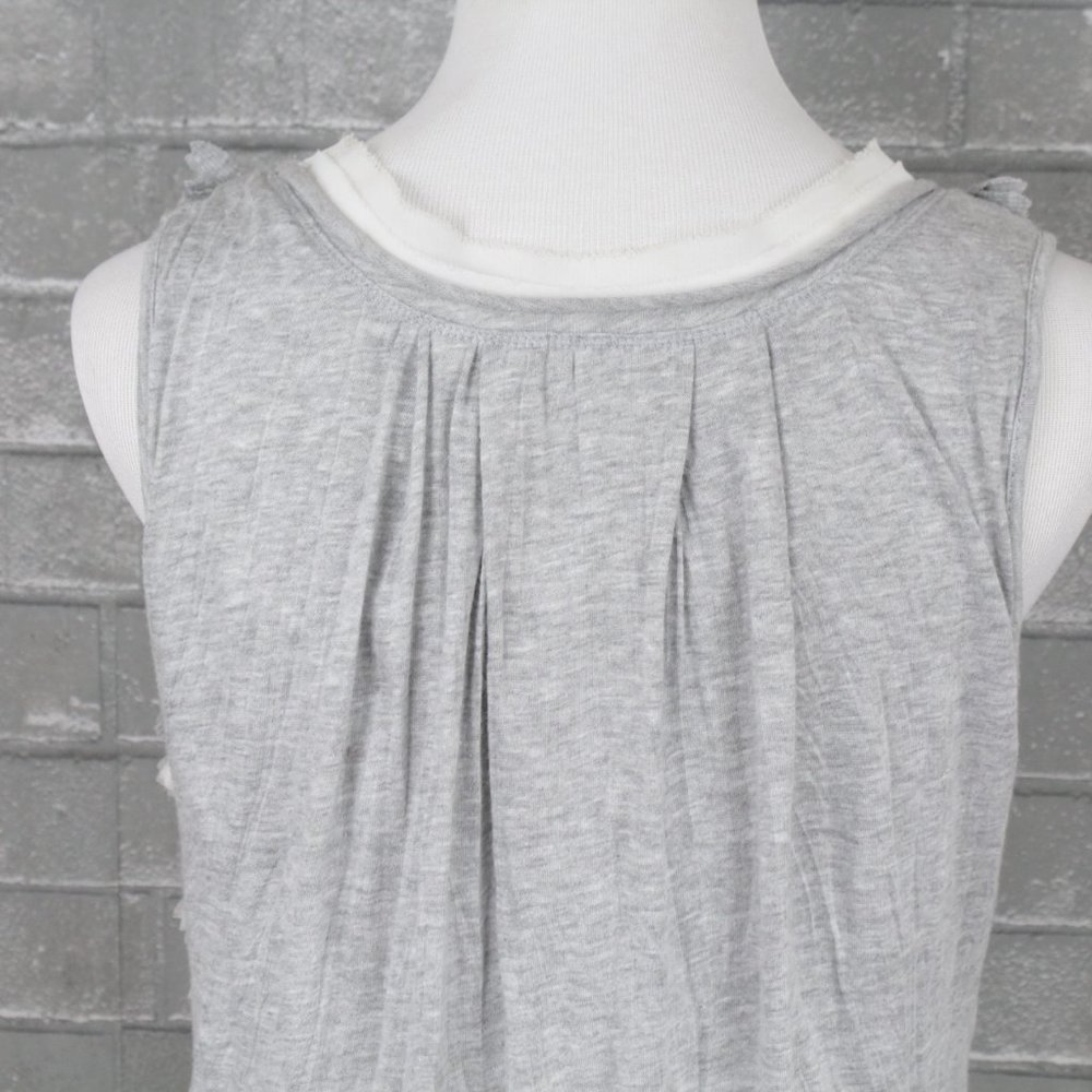 Anthropologie C Keer Floral Cutout Grey Sleeveless Top XS - Picture 8 of 13